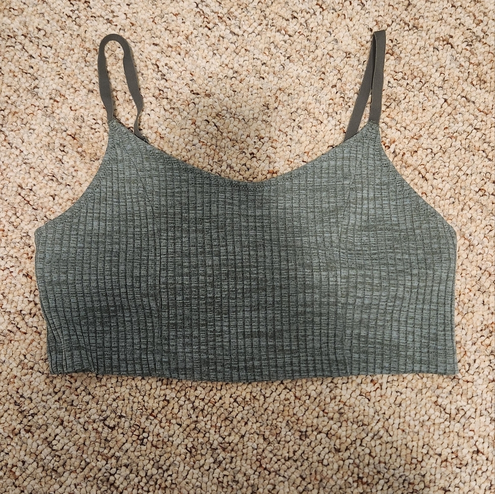 Aerie Ribbed Gray Crop Top